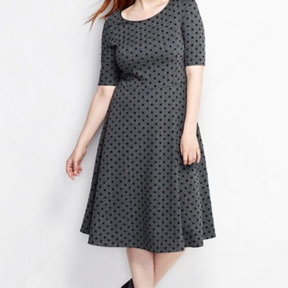 Lands' End Dresses & Skirts - Lands End Herringbone Fit and Flare Dress XXL 1x